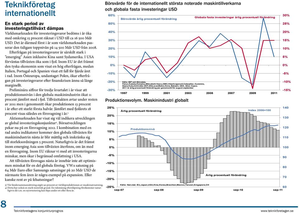 Efterfrågan på investeringsvaror är särskilt stark i emerging Asien inklusive Kina samt Sydamerika. I USA förväntas tillväxten öka som i fjol.