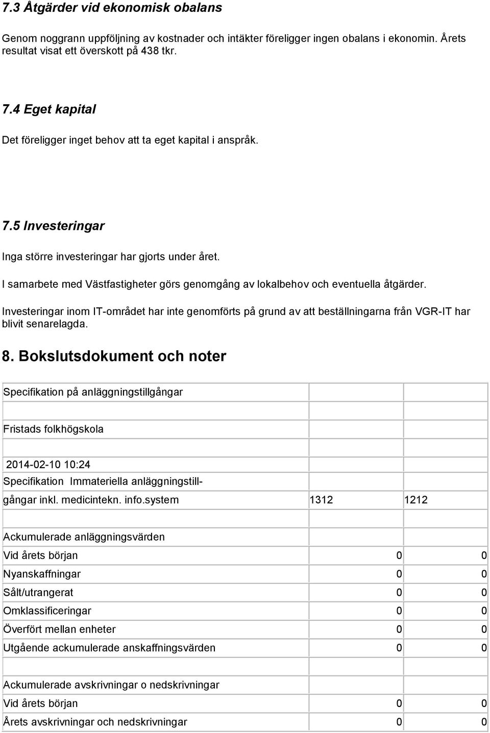 I samarbete med Västfastigheter görs genomgång av lokalbehov och eventuella åtgärder.