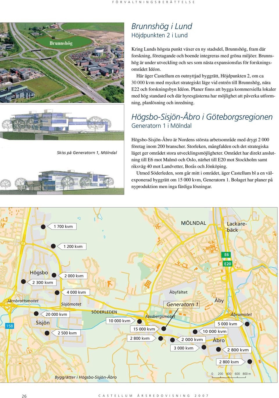 Här äger Castellum en outnyttjad byggrätt, Höjdpunkten 2, om ca 30 000 kvm med mycket strategiskt läge vid entrén till runnshög, nära E22 och forskningsbyn Idéon.