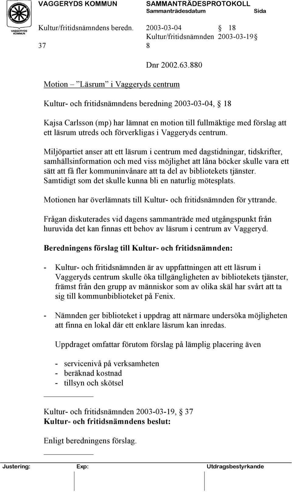 i Vaggeryds centrum.