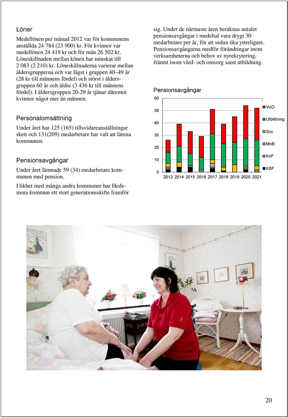 Löneskillnaderna varierar mellan åldersgrupperna och var lägst i gruppen 40 49 år (28 kr till männens fördel) och störst i åldersgruppen 60 år och äldre (3 436 kr till männens fördel).