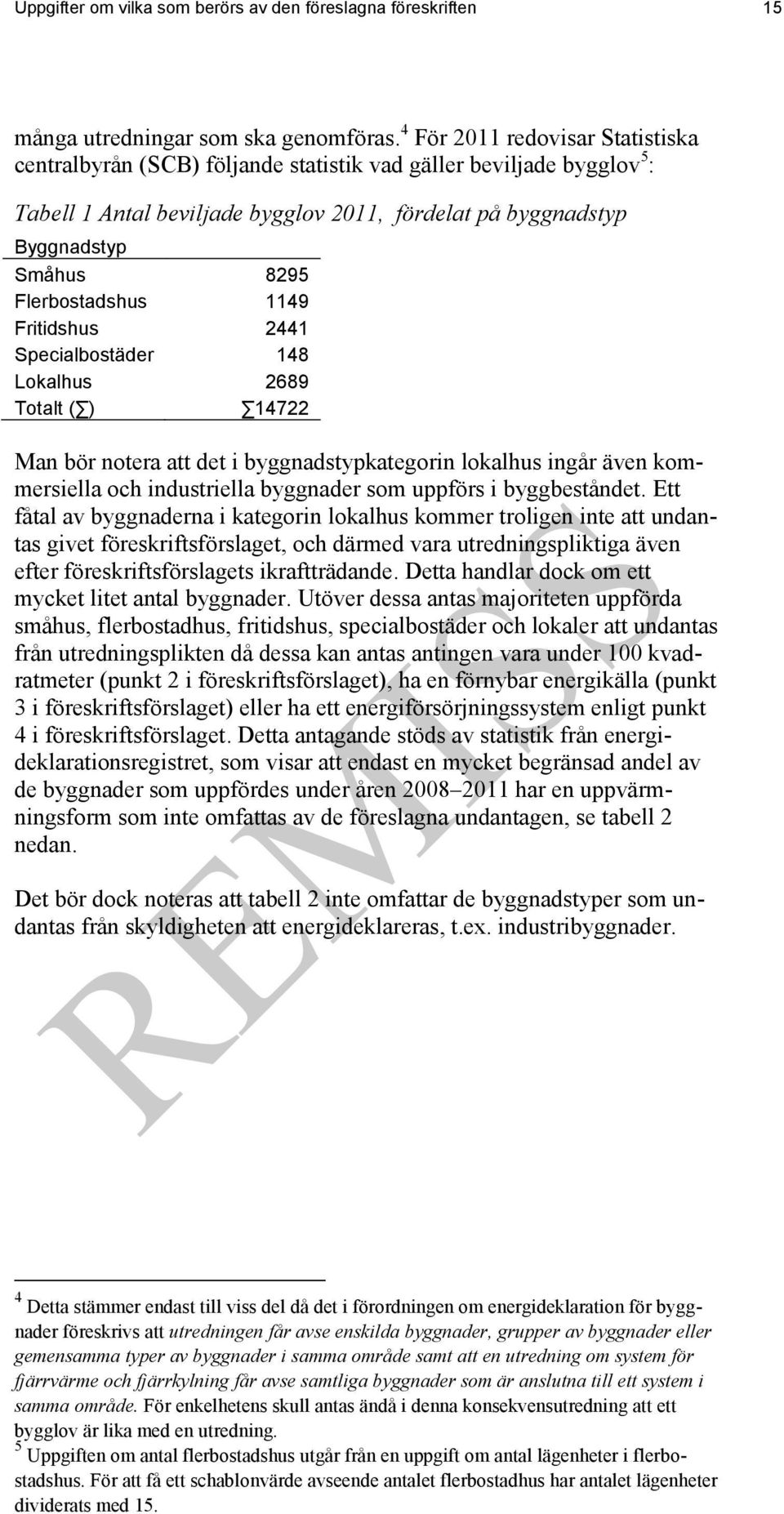 Flerbostadshus 1149 Fritidshus 2441 Specialbostäder 148 Lokalhus 2689 Totalt ( ) 14722 Man bör notera att det i byggnadstypkategorin lokalhus ingår även kommersiella och industriella byggnader som