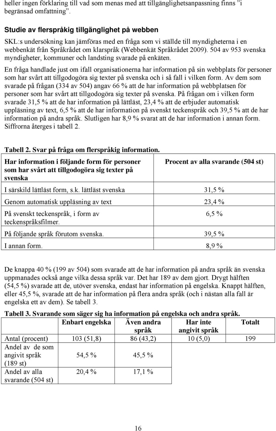 504 av 953 svenska myndigheter, kommuner och landsting svarade på enkäten.