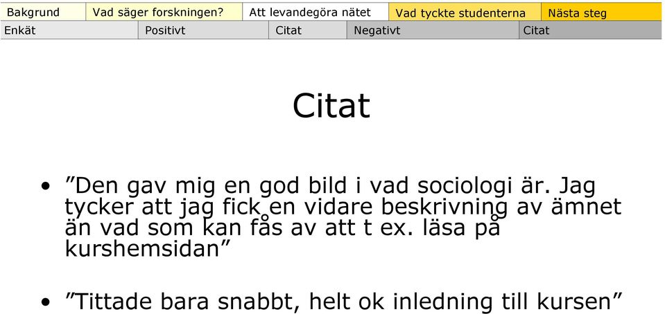 Jag tycker att jag fick en vidare beskrivning av ämnet än