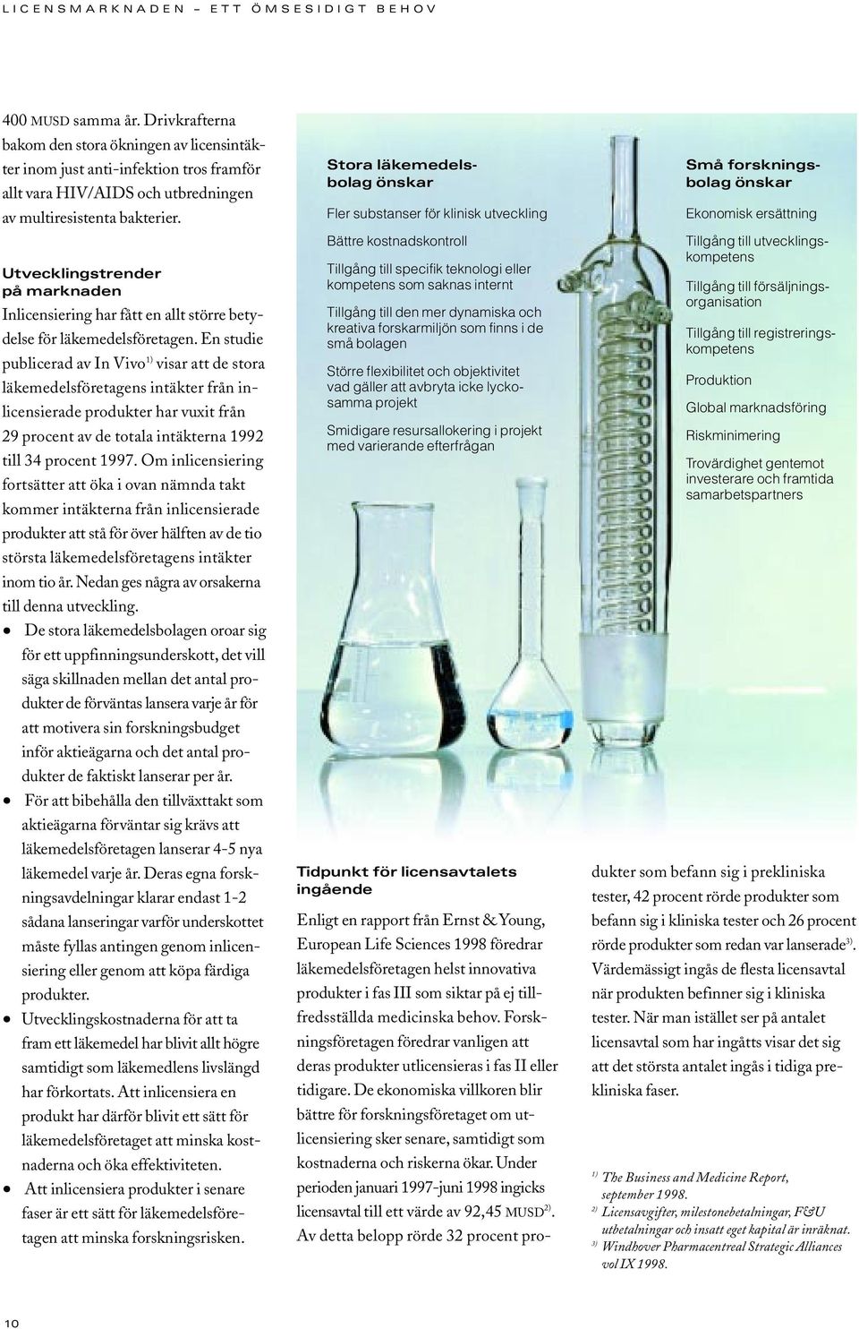 Utvecklingstrender på marknaden Inlicensiering har fått en allt större betydelse för läkemedelsföretagen.