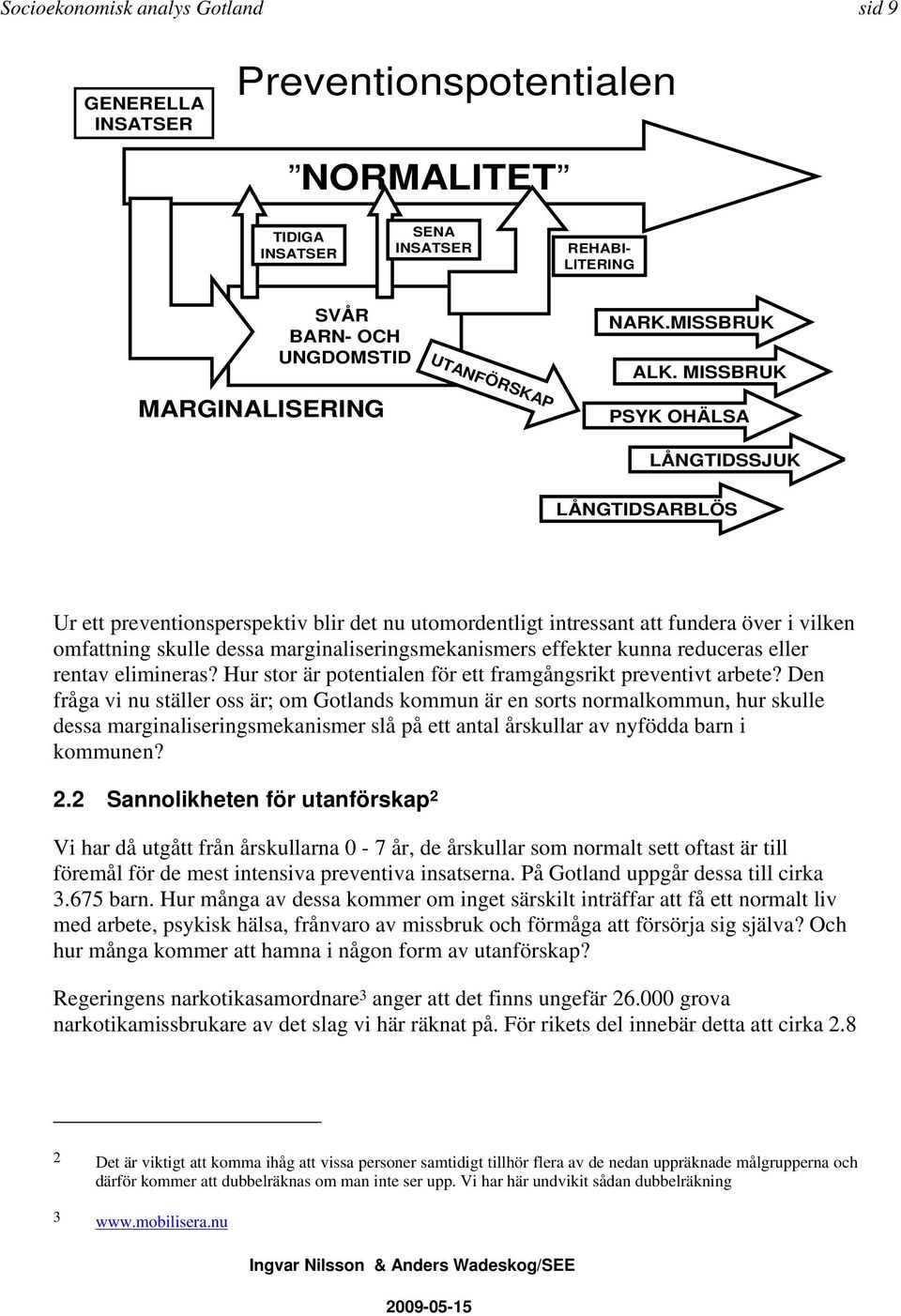 MISSBRUK PSYK OHÄLSA LÅNGTIDSSJUK LÅNGTIDSARBLÖS Ur ett preventionsperspektiv blir det nu utomordentligt intressant att fundera över i vilken omfattning skulle dessa marginaliseringsmekanismers