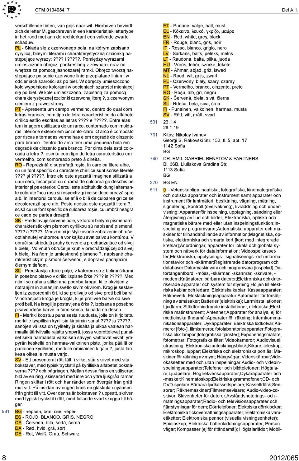 PL - Składa się z czerwonego pola, na którym zapisano cyrylicą, białymi literami i charakterystyczną czcionką następujące wyrazy:???? i?????. Pomiędzy wyrazami umieszczono obręcz, podkreśloną z zewnątrz oraz od wnętrza za pomocą jasnoszarej ramki.