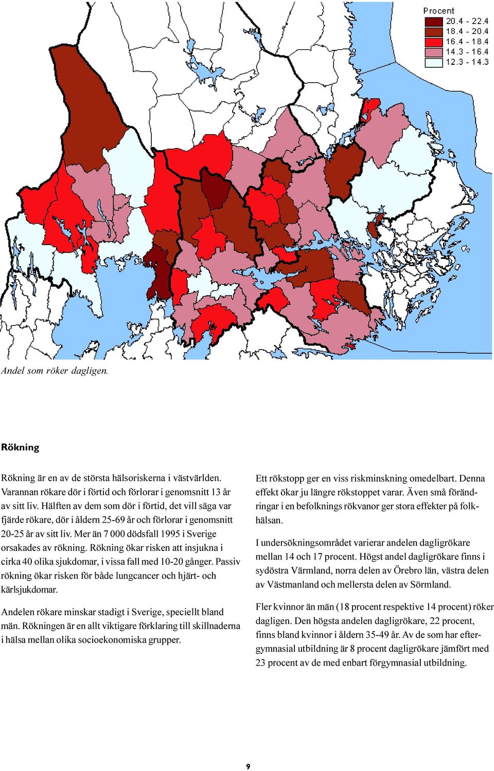 Rökning ökar risken att insjukna i cirka 40 olika sjukdomar, i vissa fall med 10-20 gånger. Passiv rökning ökar risken för både lungcancer och hjärt- och kärlsjukdomar.