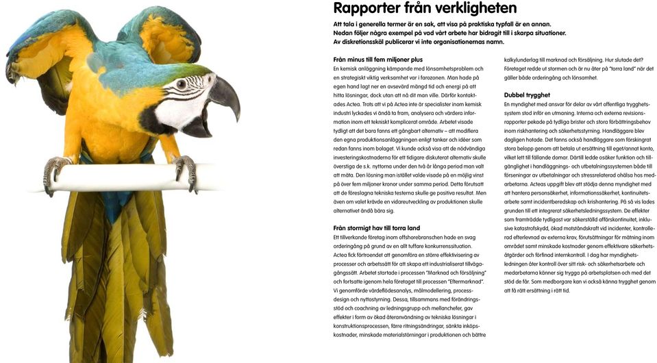 Från minus till fem miljoner plus En kemisk anläggning kämpande med lönsamhetsproblem och en strategiskt viktig verksamhet var i farozonen.