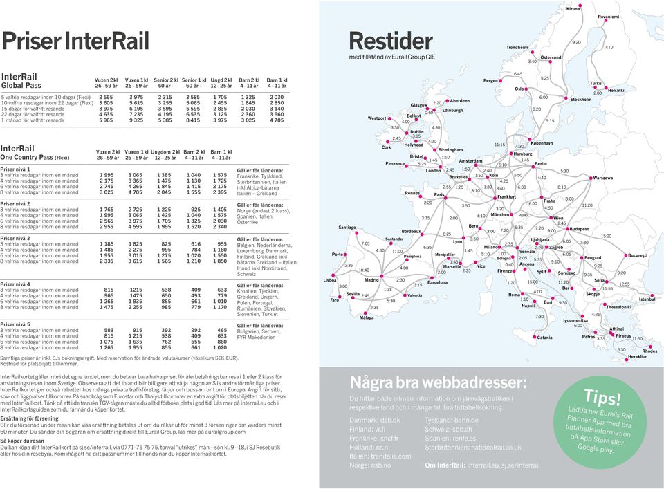 resdagar inom 22 dagar (Flexi) 3 605 5 615 3 255 5 065 2 455 1 845 2 850 15 dagar för valfritt resande 3 975 6 195 3 595 5 595 2 835 2 030 3 140 22 dagar för valfritt resande 4 635 7 235 4 195 6 535