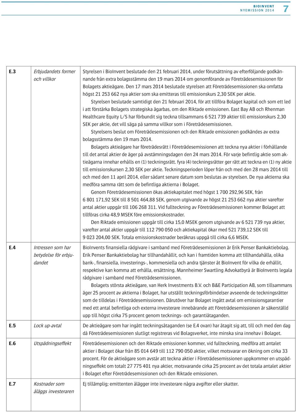 genomförande av Företrädesemissionen för Bolagets aktieägare.