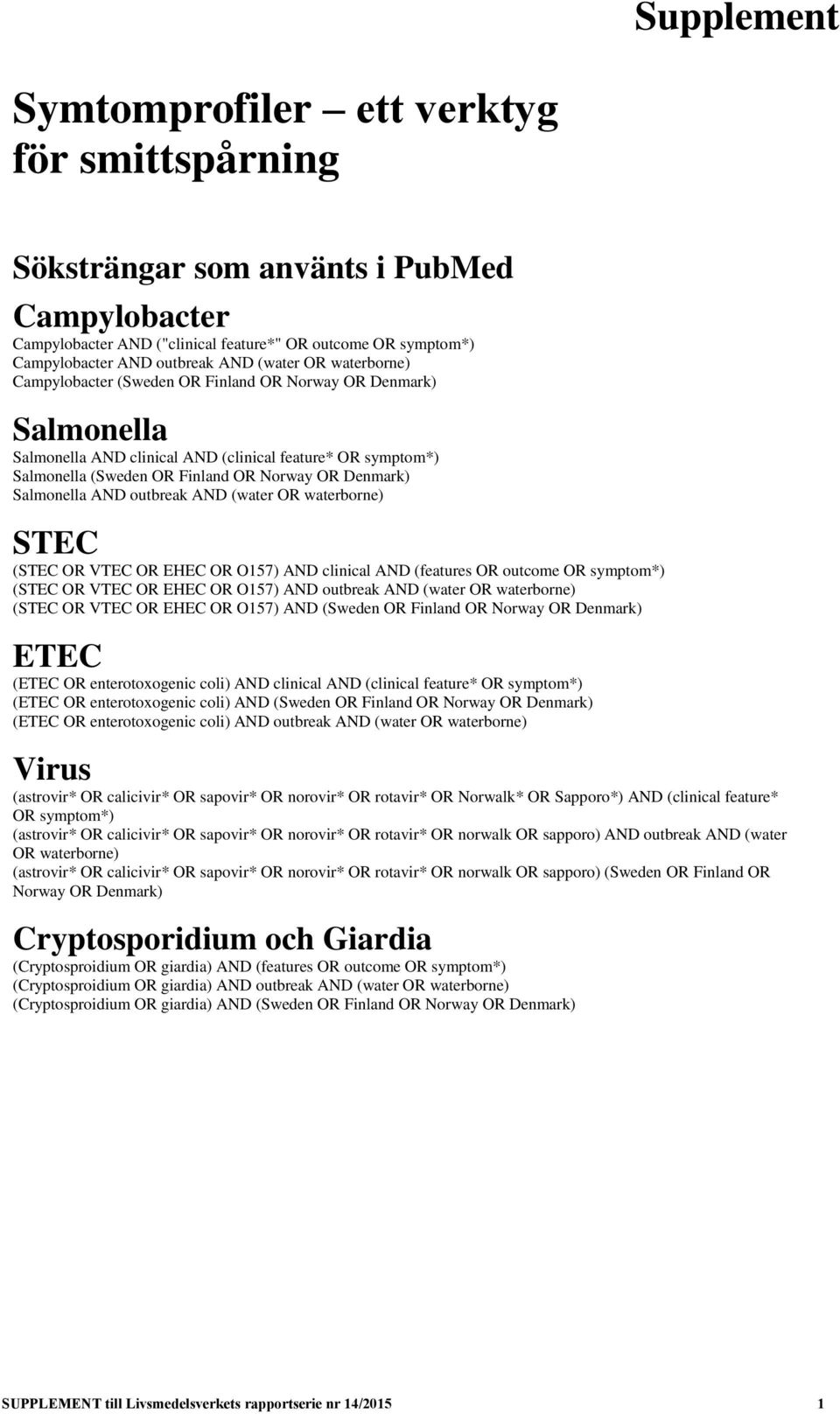 Salmonella AND outbreak AND (water OR waterborne) STEC (STEC OR VTEC OR EHEC OR O157) AND clinical AND (features OR outcome OR symptom*) (STEC OR VTEC OR EHEC OR O157) AND outbreak AND (water OR