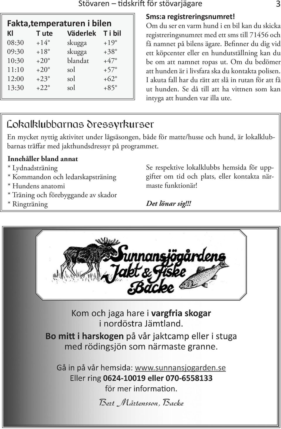 Befinner du dig vid ett köpcenter eller en hundutställning kan du be om att namnet ropas ut. Om du bedömer att hunden är i livsfara ska du kontakta polisen.