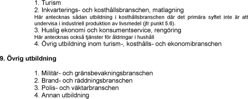 är att undervisa i industriell produktion av livsmedel (jfr punkt 5.6). 3.