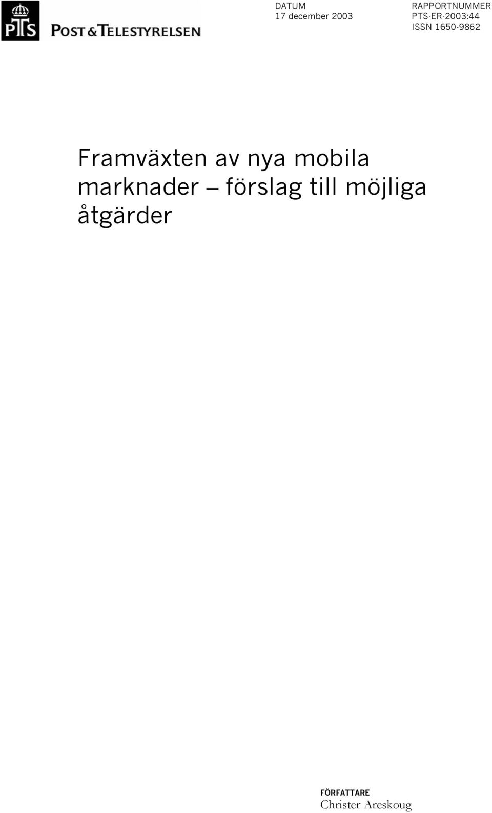 Framväxten av nya mobila marknader