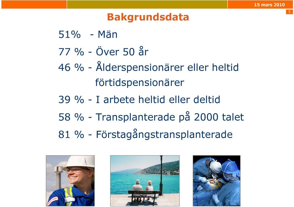 39 % - I arbete heltid eller deltid 58 % -