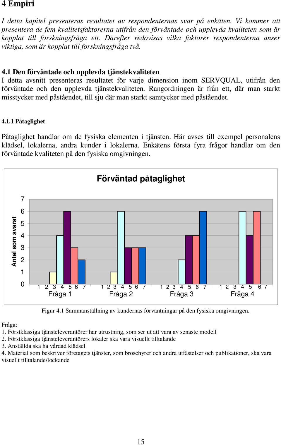 Därefter redovisas vilka faktorer respondenterna anser viktiga, som är kopplat till forskningsfråga två. 4.