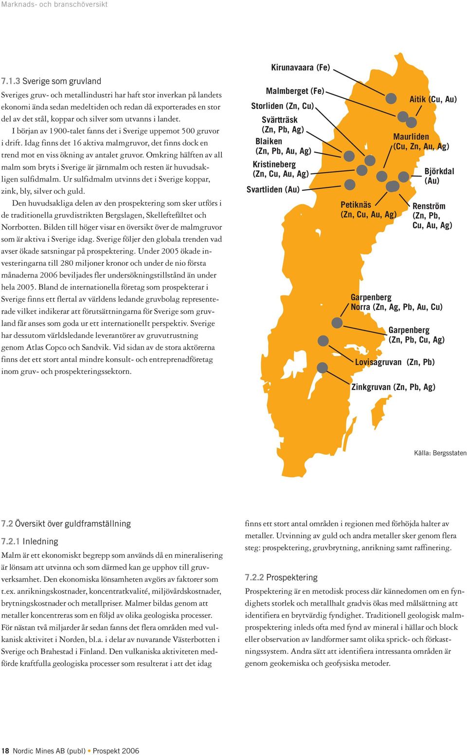 utvanns i landet. I början av 1900-talet fanns det i Sverige uppemot 500 gruvor i drift. Idag finns det 16 aktiva malmgruvor, det finns dock en trend mot en viss ökning av antalet gruvor.