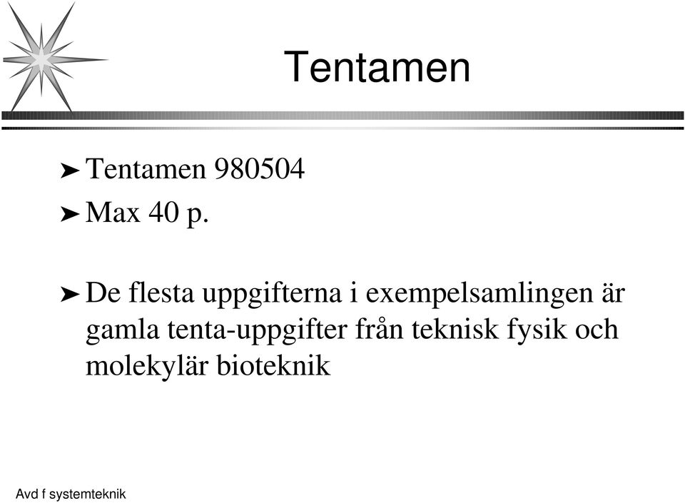 exempelsamlingen är gamla