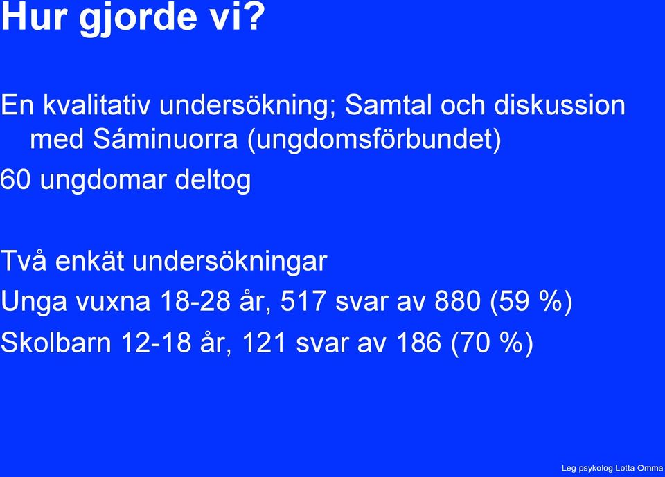 Sáminuorra (ungdomsförbundet) 60 ungdomar deltog Två