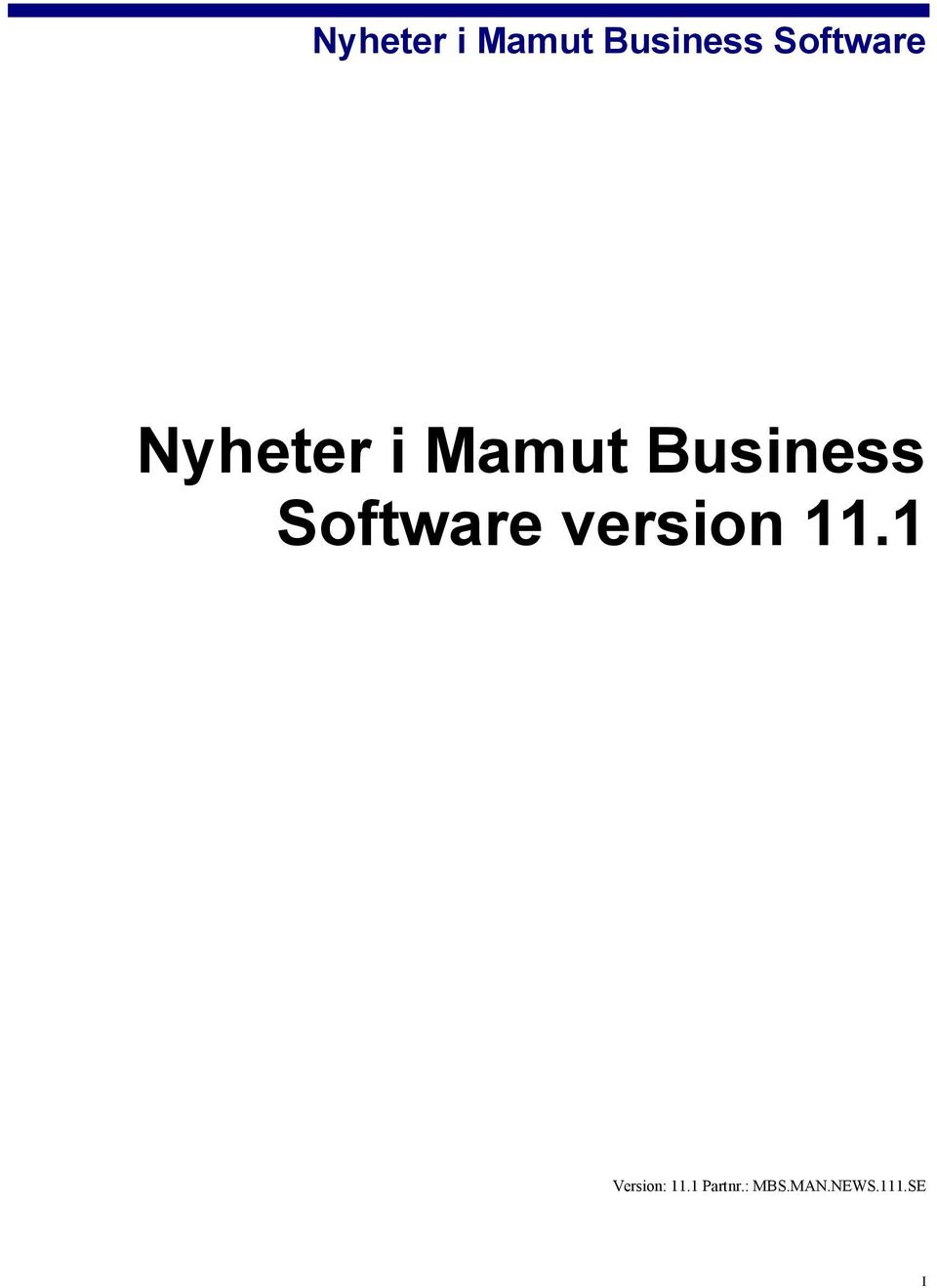 1 Version: 11.1 Partnr.: MBS.