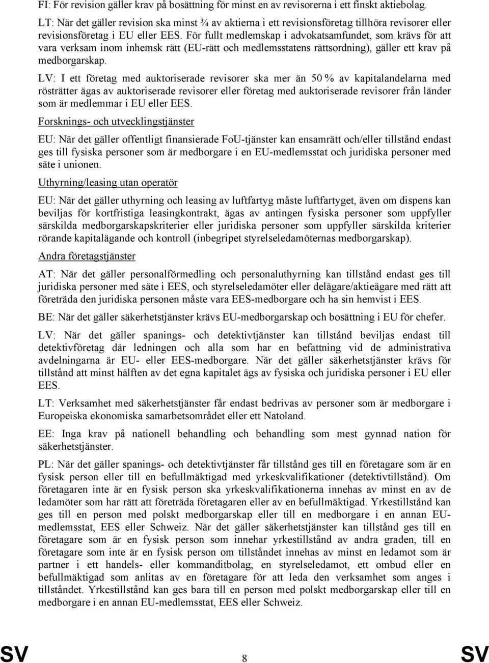 För fullt medlemskap i advokatsamfundet, som krävs för att vara verksam inom inhemsk rätt (EU-rätt och medlemsstatens rättsordning), gäller ett krav på medborgarskap.