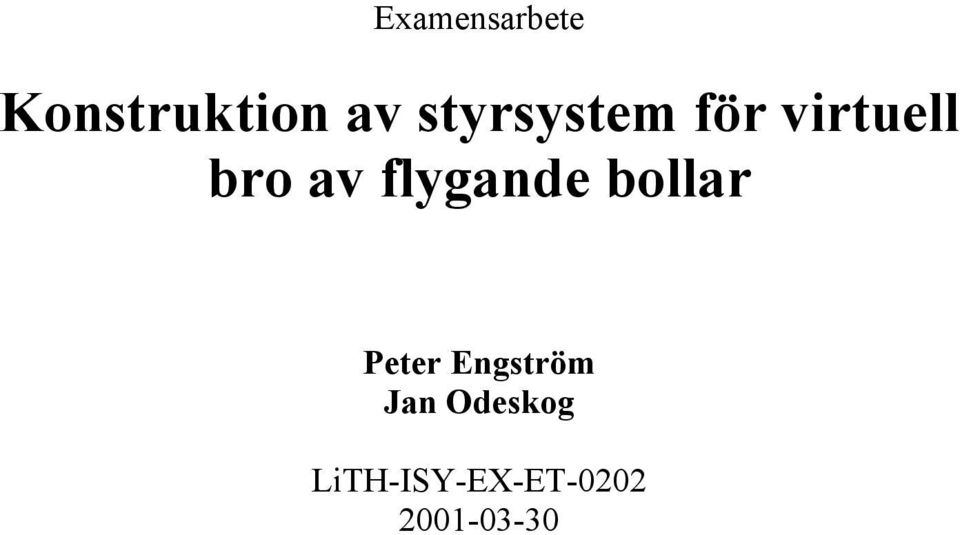 flygande bollar Peter Engström