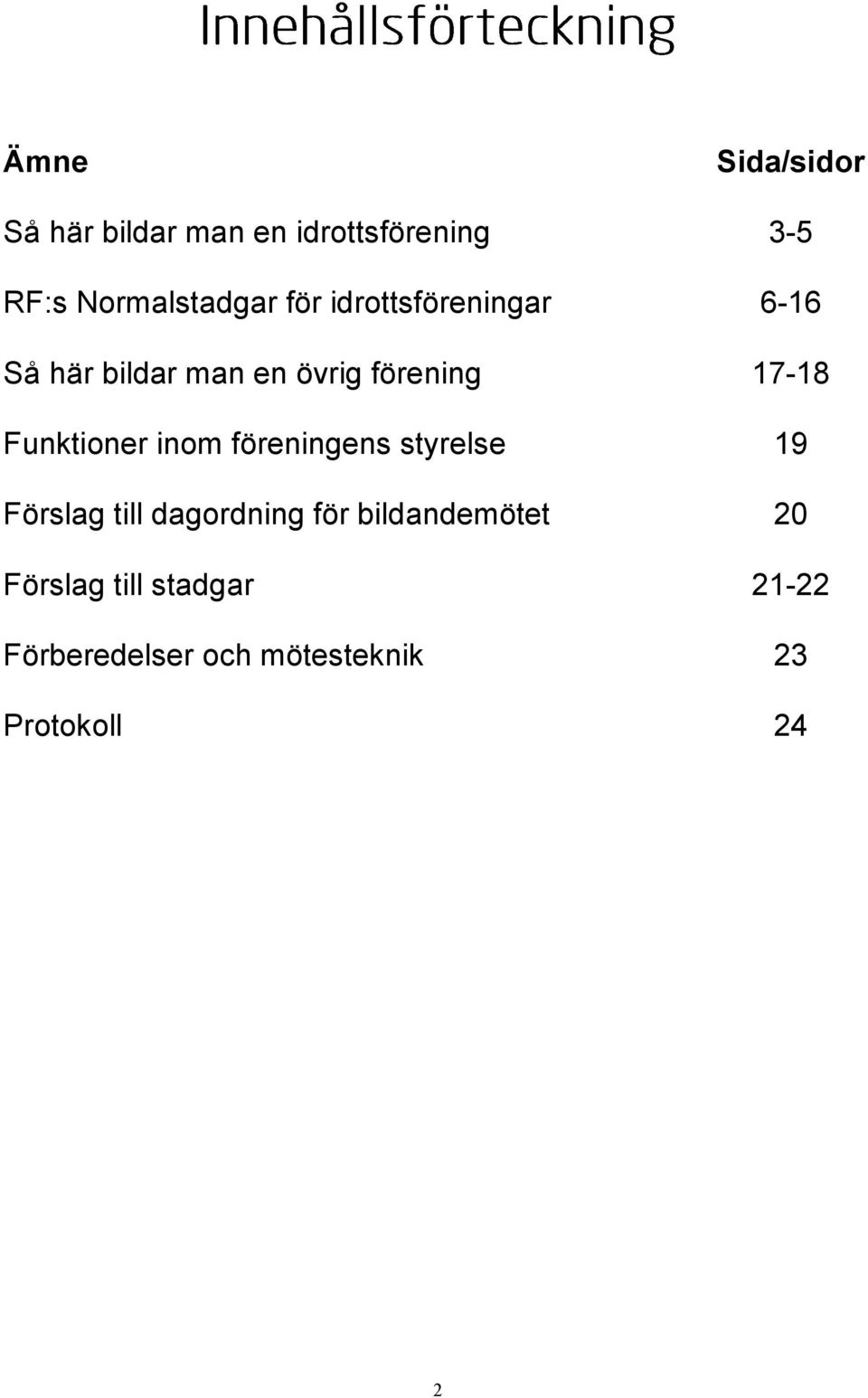 Funktioner inom föreningens styrelse 19 Förslag till dagordning för