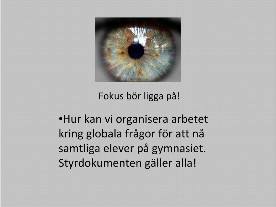 kring globala frågor för att nå