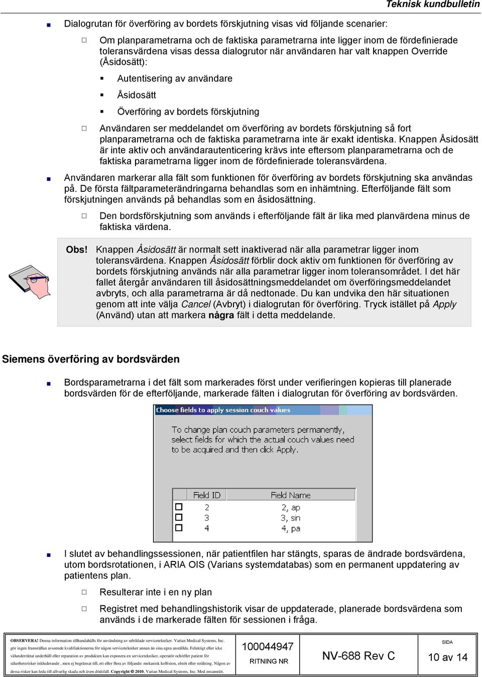 förskjutning så fort planparametrarna och de faktiska parametrarna inte är exakt identiska.