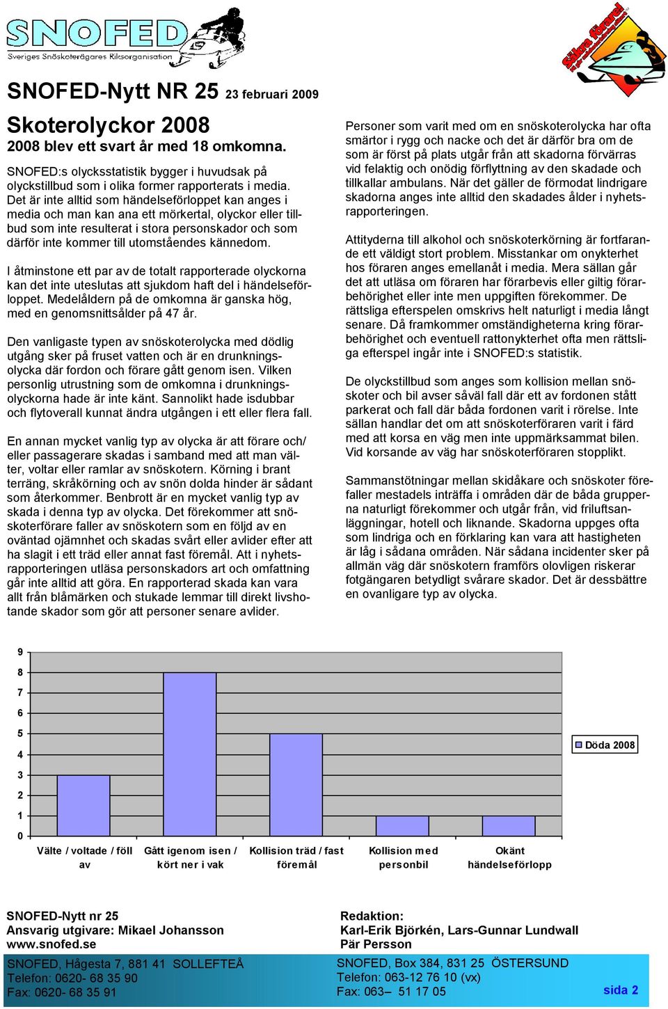 kännedom. I åtminstone ett par av de totalt rapporterade olyckorna kan det inte uteslutas att sjukdom haft del i händelseförloppet.