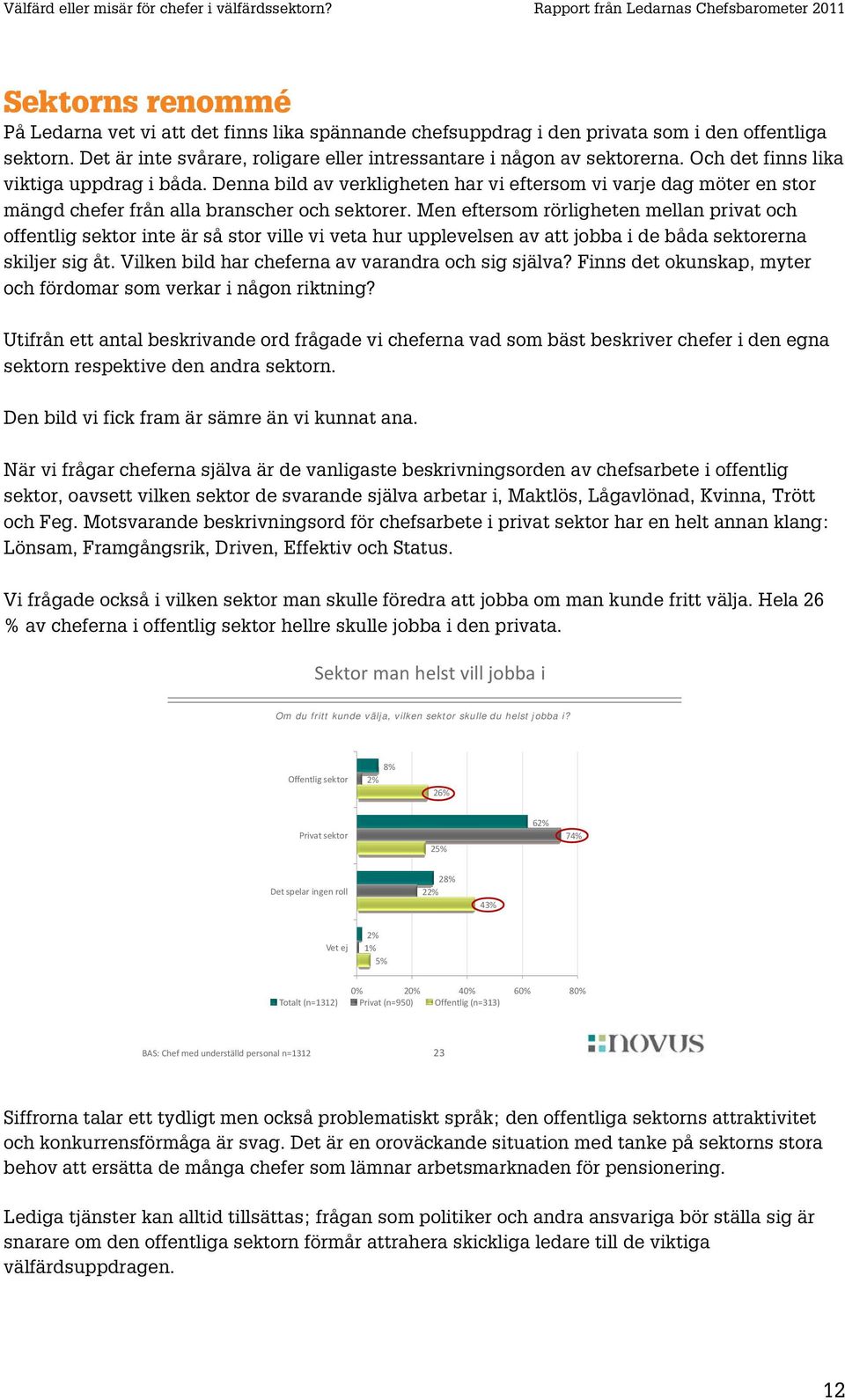 Men eftersom rörligheten mellan privat och offentlig sektor inte är så stor ville vi veta hur upplevelsen av att jobba i de båda sektorerna skiljer sig åt.