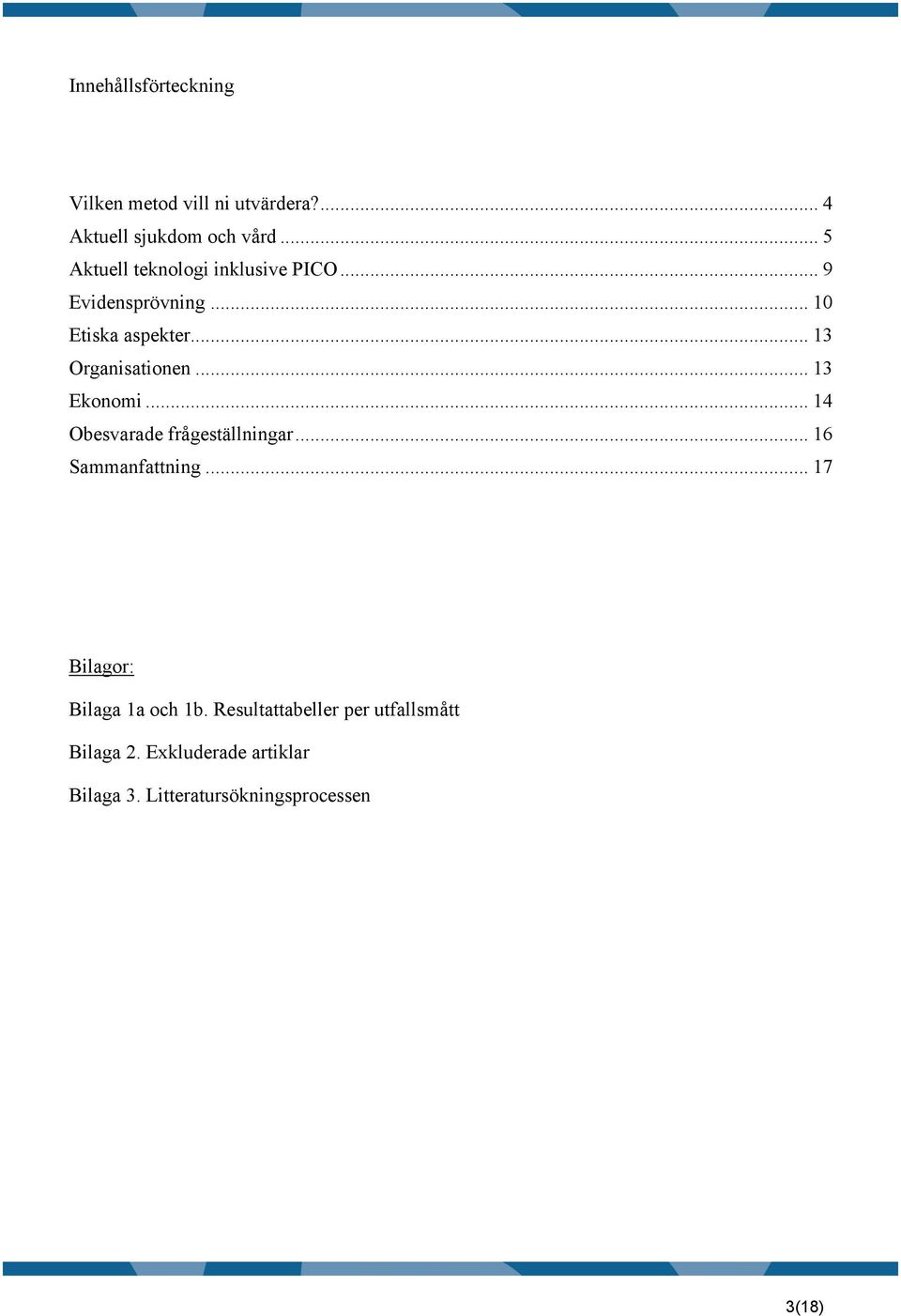 .. 13 Organisationen... 13 Ekonomi... 14 Obesvarade frågeställningar... 16 Sammanfattning.