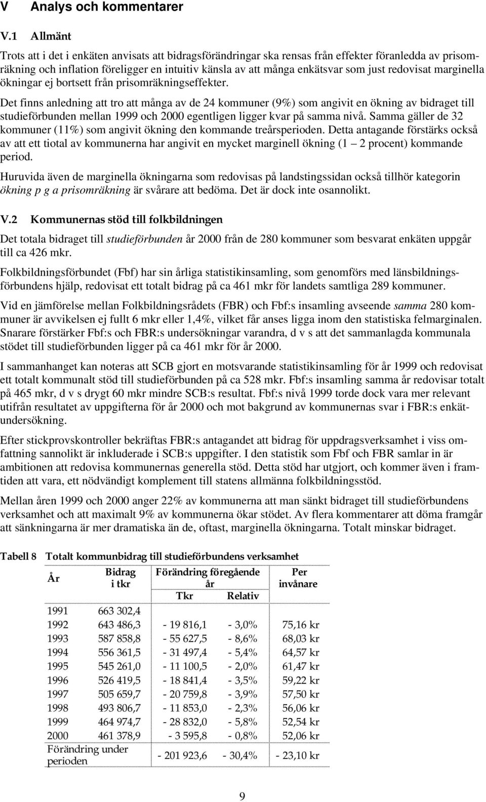 redovisat marginella ökningar ej bortsett från prisomräkningseffekter.