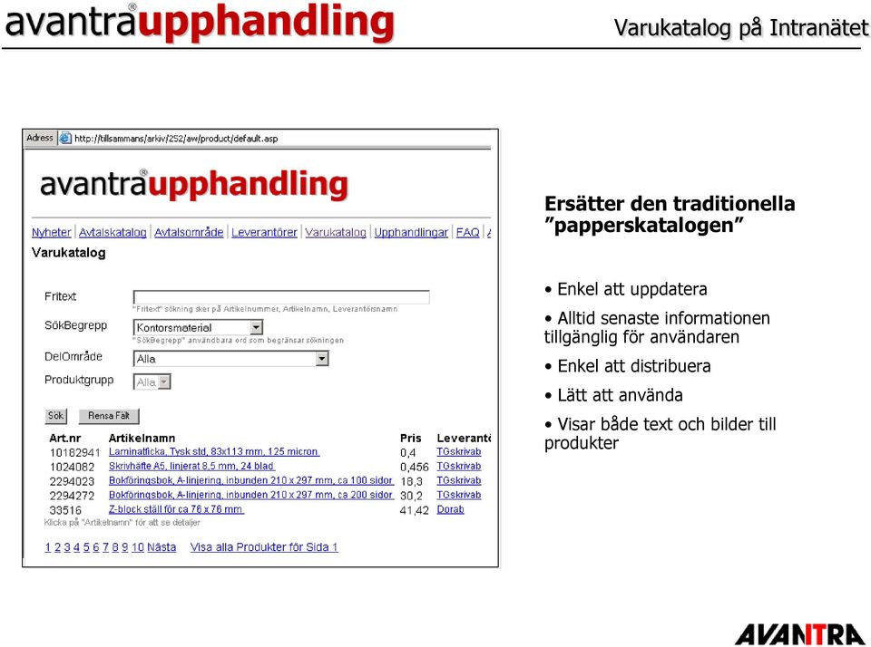 informationen tillgänglig för användaren Enkel att