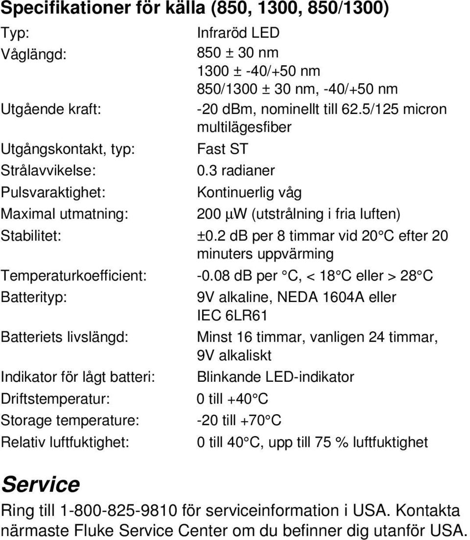2 db per 8 timmar vid 20 C efter 20 minuters uppvärming Temperaturkoefficient: -0.