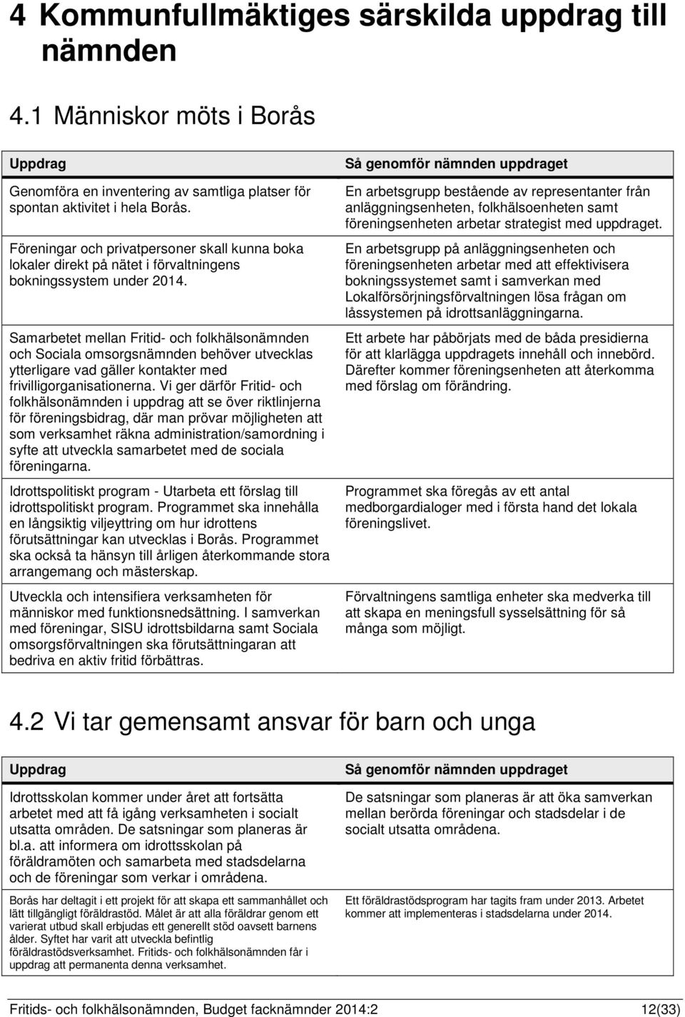 Samarbetet mellan Fritid- och folkhälsonämnden och Sociala omsorgsnämnden behöver utvecklas ytterligare vad gäller kontakter med frivilligorganisationerna.