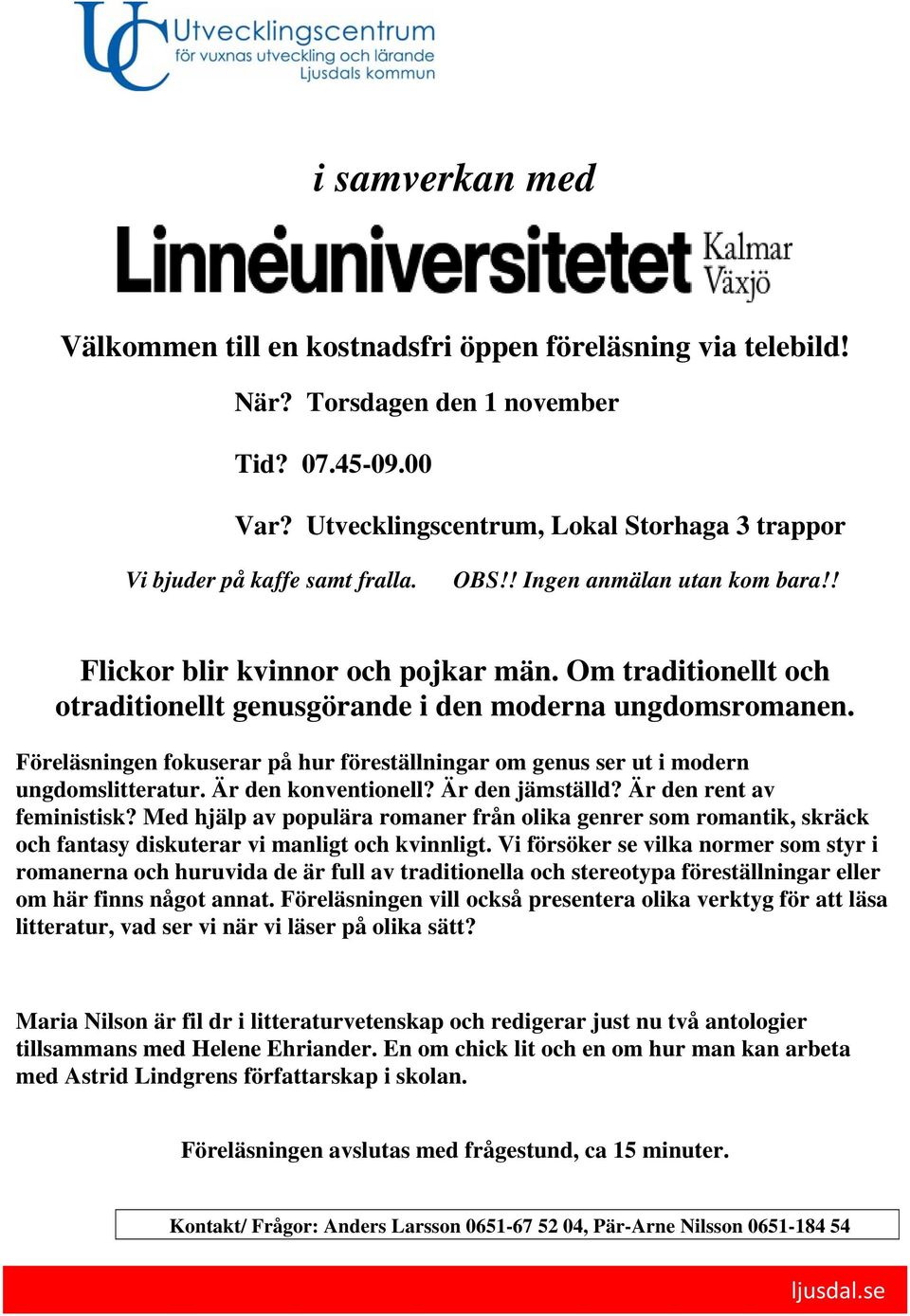 Med hjälp av populära romaner från olika genrer som romantik, skräck och fantasy diskuterar vi manligt och kvinnligt.