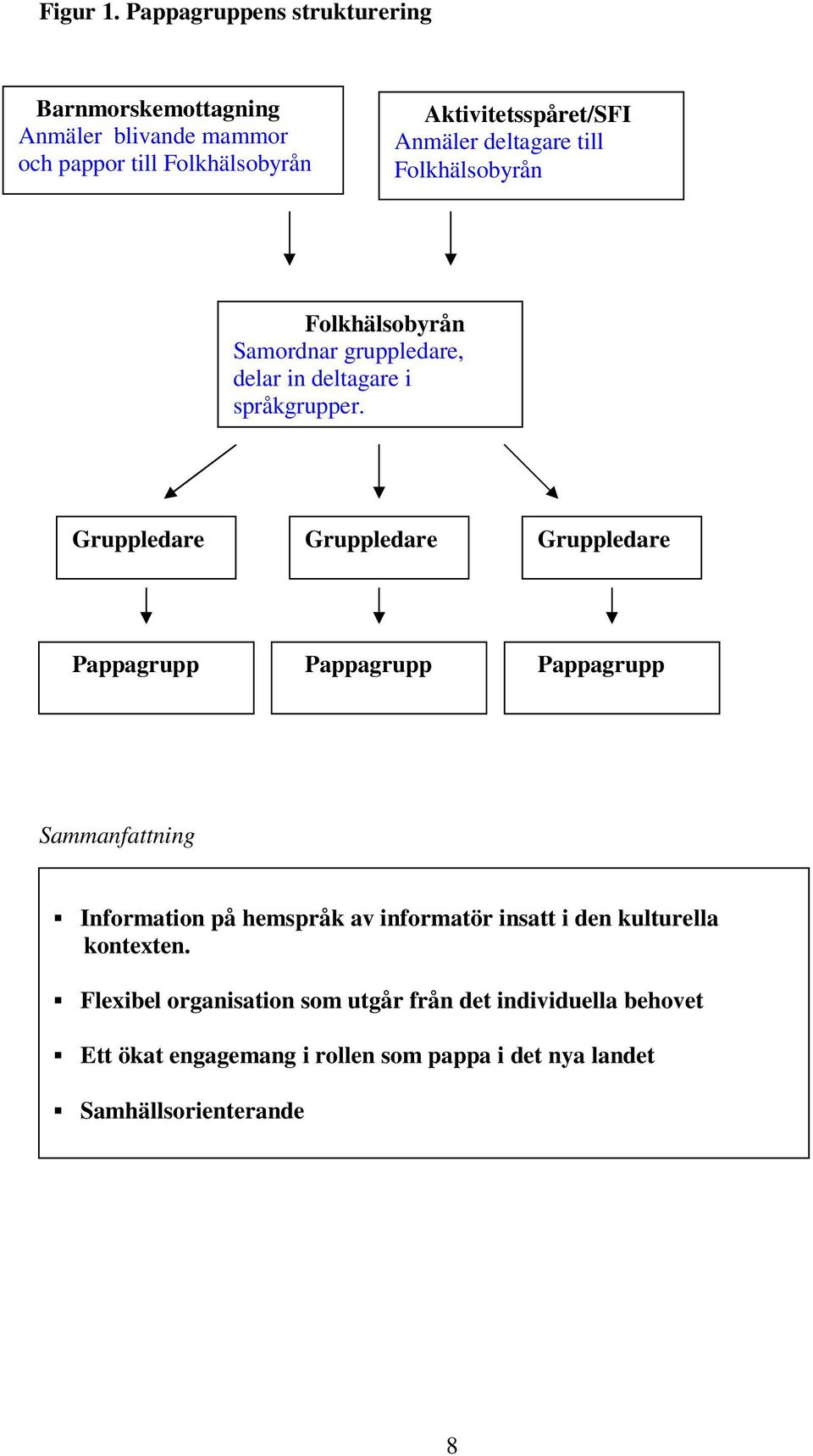 deltagare till Folkhälsobyrån Folkhälsobyrån Samordnar gruppledare, delar in deltagare i språkgrupper.