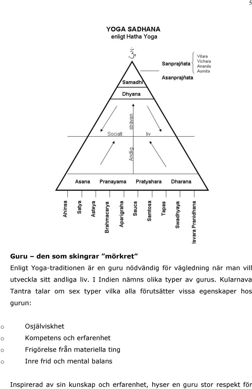 Kularnava Tantra talar m sex typer vilka alla förutsätter vissa egenskaper hs gurun: Osjälviskhet