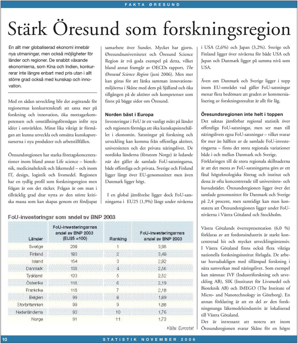 Med en sådan utveckling blir det avgörande för regionernas konkurrenskraft att satsa mer på forskning och innovation, öka mottagarkompetensen och omställningsförmågan inför nya idéer i omvärlden.