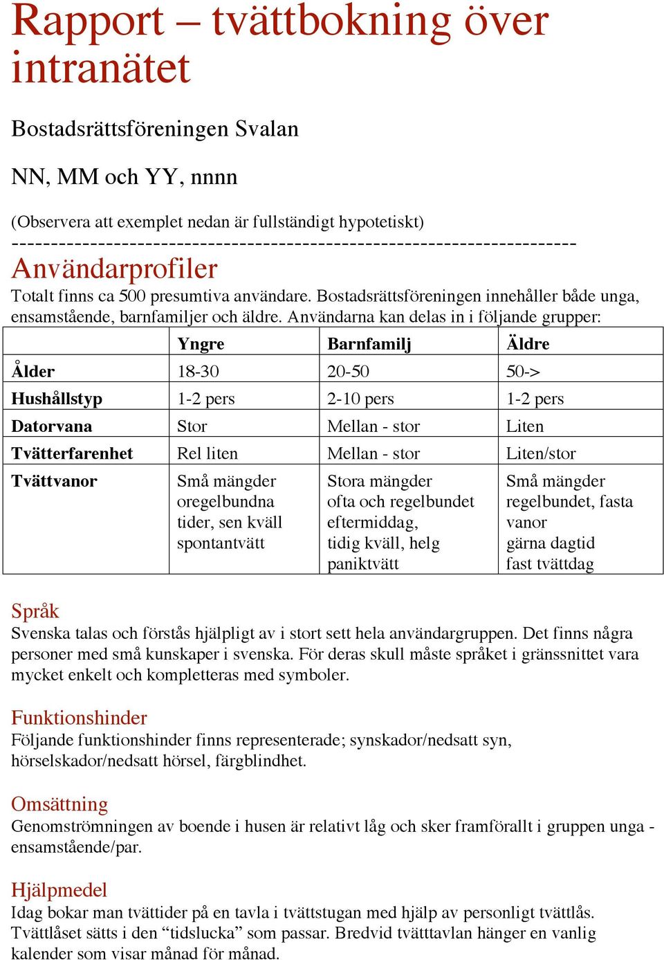 Bostadsrättsföreningen innehåller både unga, ensamstående, barnfamiljer och äldre.