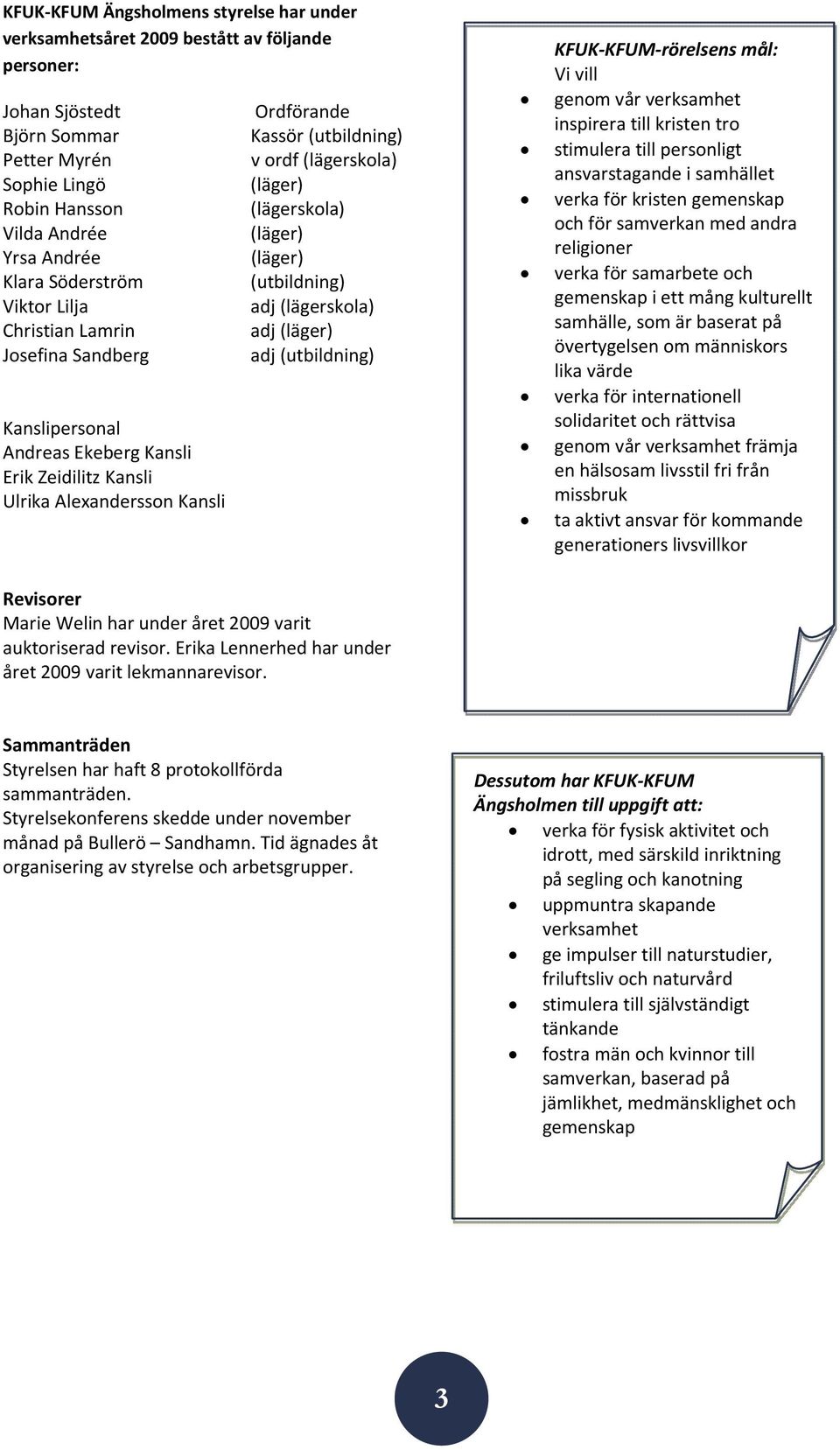 (läger) (lägerskola) (läger) (läger) (utbildning) adj (lägerskola) adj (läger) adj (utbildning) KFUK-KFUM-rörelsens mål: Vi vill genom vår verksamhet inspirera till kristen tro stimulera till