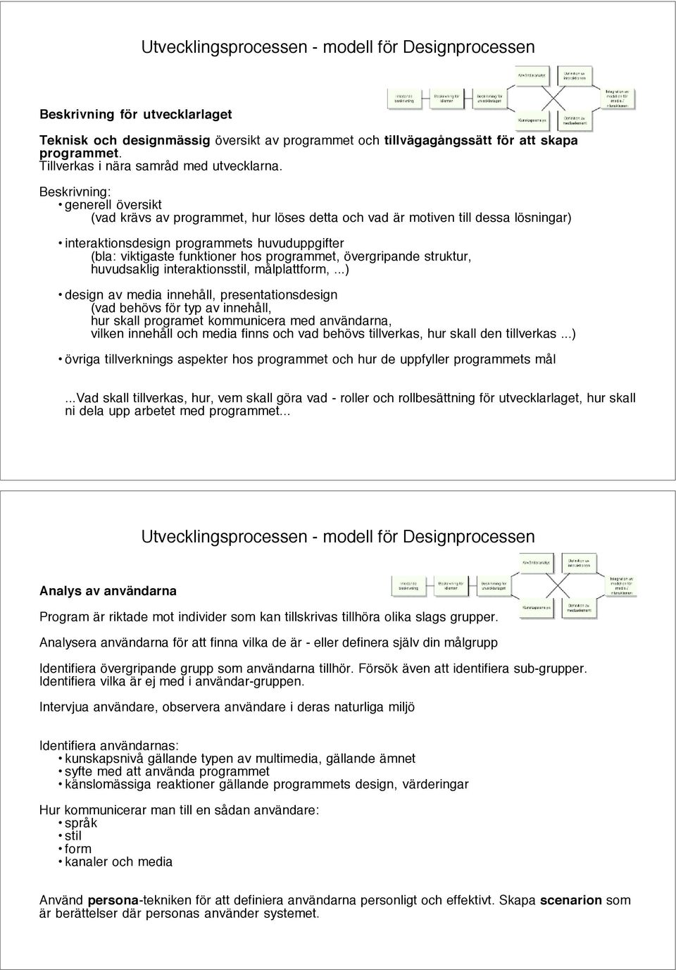 Beskrivning: generell översikt (vad krävs av programmet, hur löses detta och vad är motiven till dessa lösningar) interaktionsdesign programmets huvuduppgifter (bla: viktigaste funktioner hos