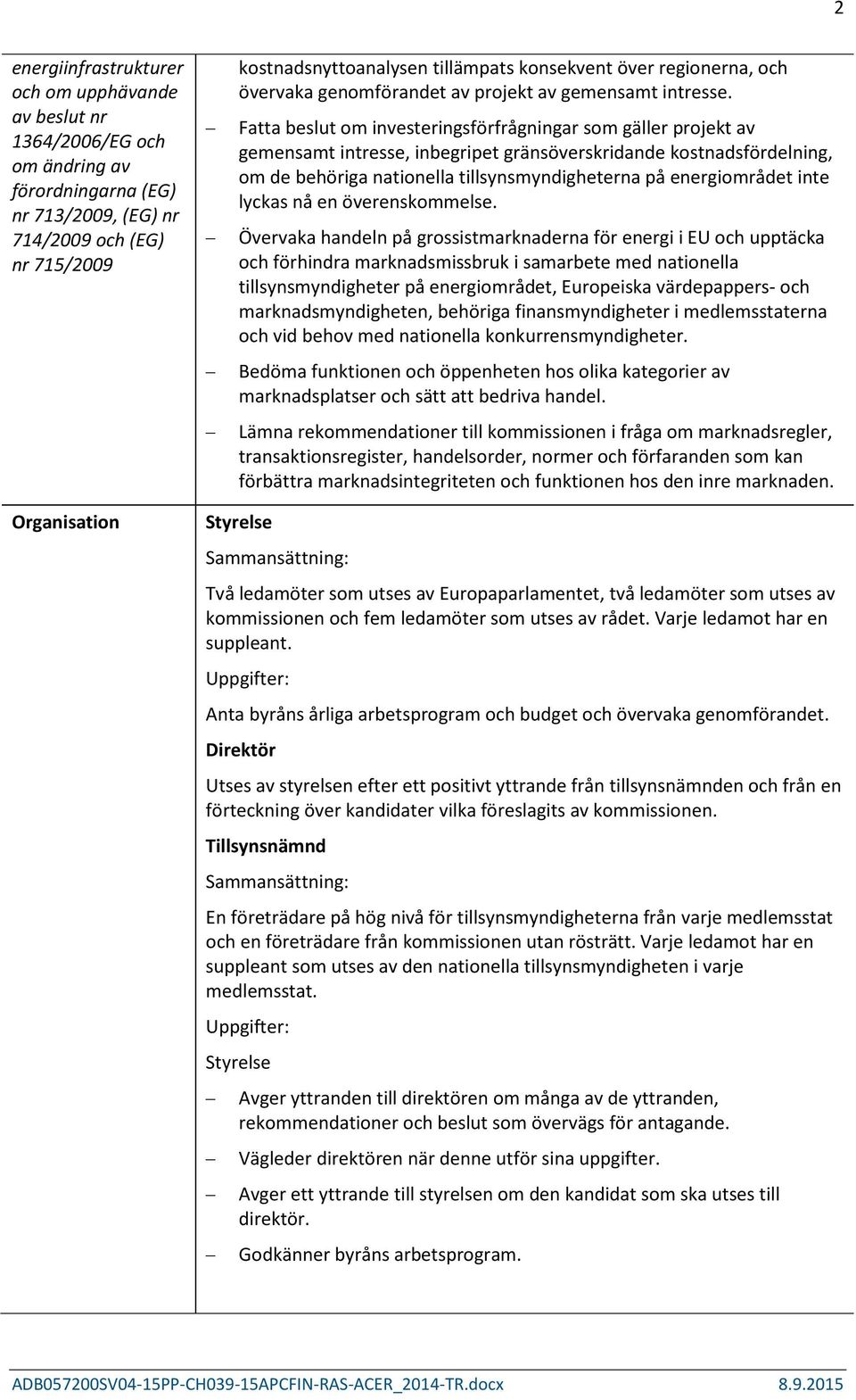 Fatta beslut om investeringsförfrågningar som gäller projekt av gemensamt intresse, inbegripet gränsöverskridande kostnadsfördelning, om de behöriga nationella tillsynsmyndigheterna på energiområdet