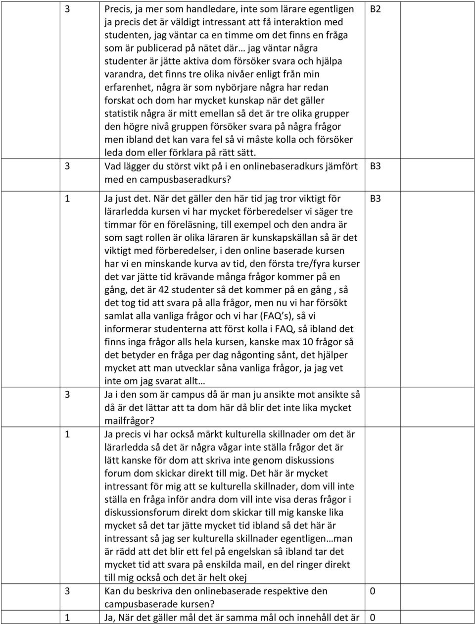 dom har mycket kunskap när det gäller statistik några är mitt emellan så det är tre olika grupper den högre nivå gruppen försöker svara på några frågor men ibland det kan vara fel så vi måste kolla