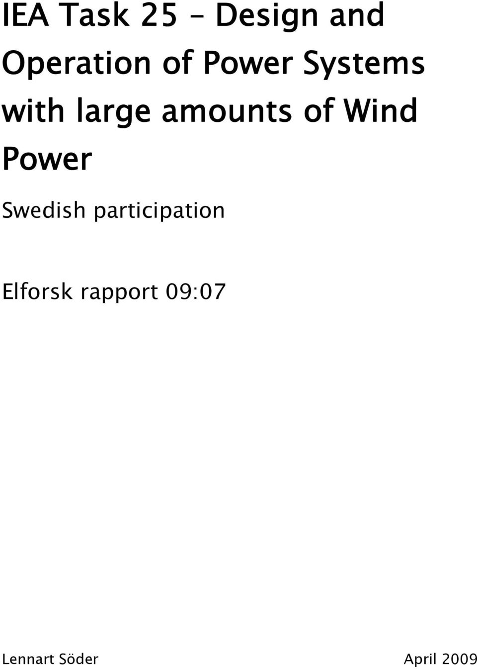 Wind Power Swedish participation