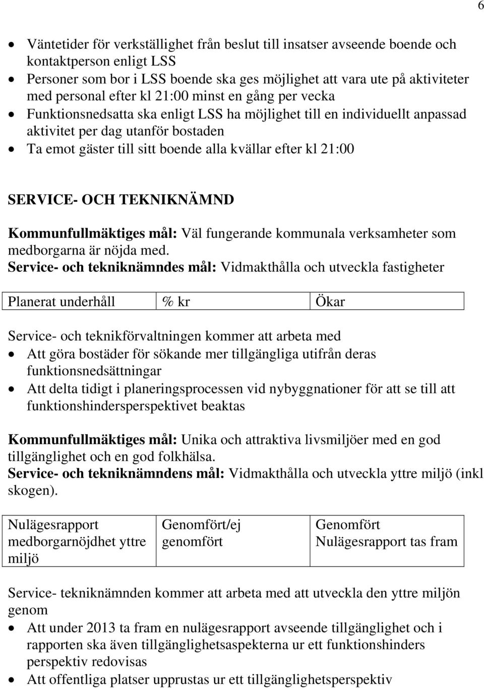 21:00 SERVICE- OCH TEKNIKNÄMND Kommunfullmäktiges mål: Väl fungerande kommunala verksamheter som medborgarna är nöjda med.