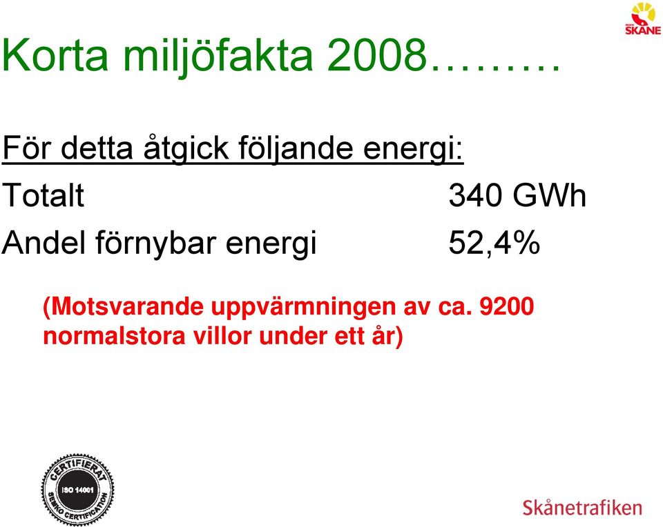 förnybar energi 52,4% (Motsvarande