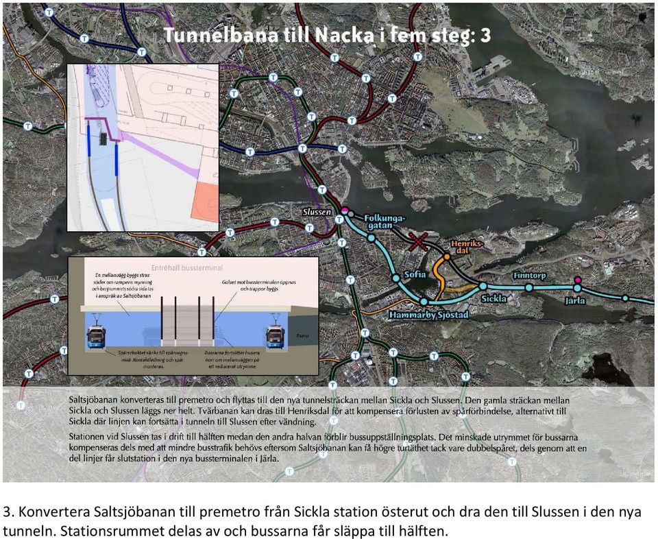 till Slussen i den nya tunneln.